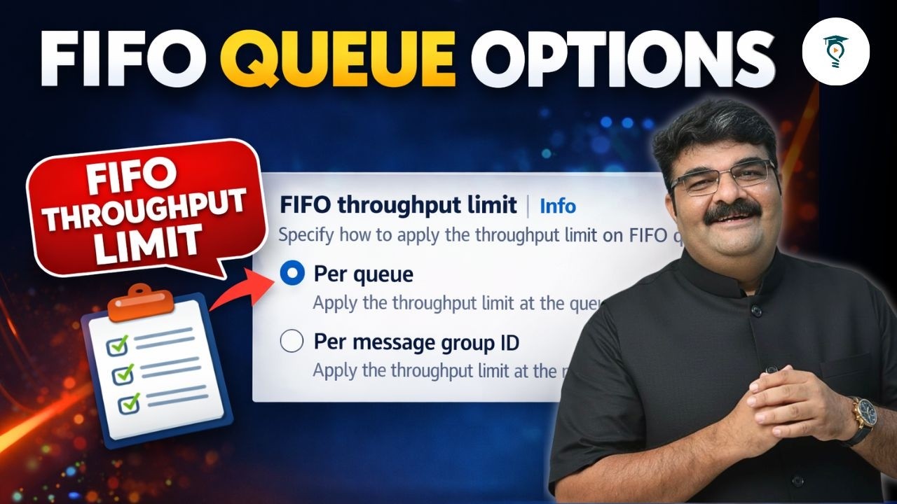 Day 438 | FIFO Queue Options Explained | FIFO Throughput Limit (Per Queue vs Message Group ID)