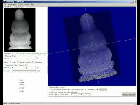 BMP 2 OBJ - Convert a depthmap to a 3D triangular mesh