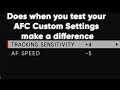 Fuji AFC Custom settings in video when to test them.