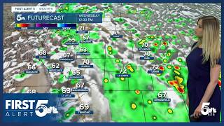 Rain and thunderstorms are expected on Wednesday between sips of sunshine