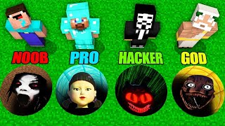 Minecraft Battle: NOOB vs PRO vs HACKER vs GOD: SCARY PIT CHALLENGE HORROR Minecraft Animation