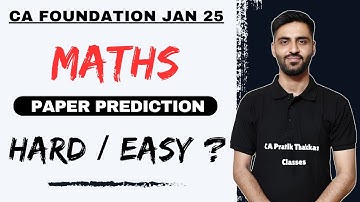 CA Foundation Math Statistics LR QA Paper Prediction HARD or EASY