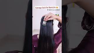 Earrings hairstyle hack🤯 || #hairhacks #hairstyle #fashionhacks #rajnandini #shorts