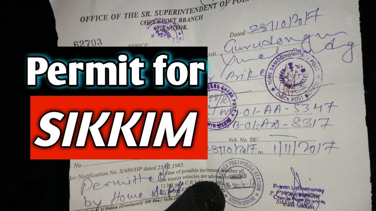 sikkim visit permit