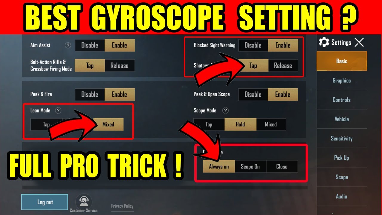 Pubg Mobile Best Gyroscope Pro Player Setting How To Use Gyroscope Controls To Improve Aiming Youtube