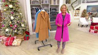 Candace Cameron Bure Button-Front Lined Tailored Coat on QVC
