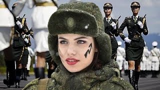 Female Soldiers Marching ~   Euro & Status Quo   In The Army Now Remix