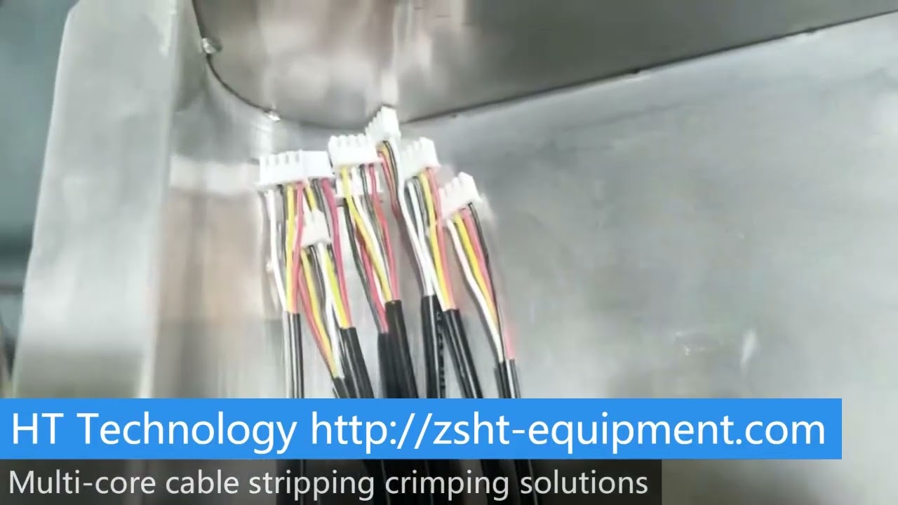 Fully Automatic Multi core Round cable stripping, crimping & connector housing insert machine