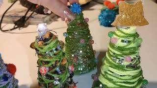 DIY Weihnachtsbäume aus Wolle #günstig #sparen #recycling #easy