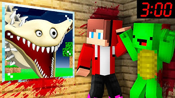 How Mikey and JJ attacked by Hungry Worm Phase 2 in Minecraft at 3:00 AM ?! - Maizen