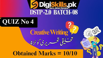 creative writing quiz no 4 batch 8 solution 2024 | creative writing quiz 4 batch 8 #digiskills