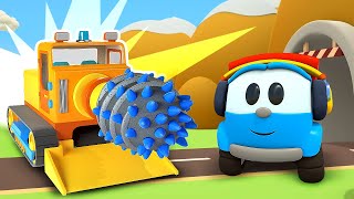 Leo the truck builds a boring machine, the glass truck & RC boat. Animation & Cartoons for kids.