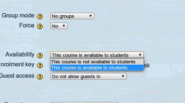 Exploring Moodle - Teachers - Course Settings