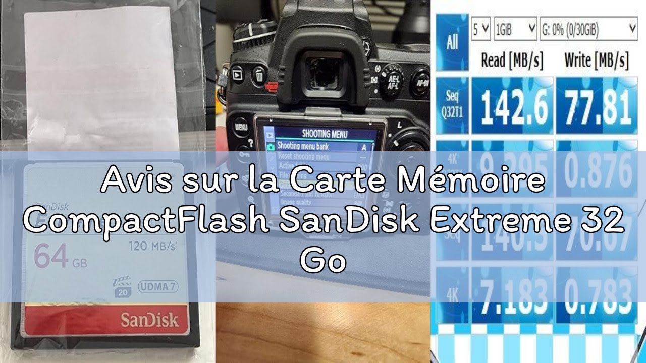 Carte Mémoire CompactFlash SanDisk Extreme 32Go UDMA7 - Lecture Jusqu'à 120 Mo/s - Idéale Reflex Et Caméscope HD