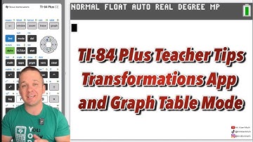TI-84 Plus Teacher Tips - Transformations App and Graph Table Mode