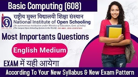Nios Class 10th Basic Computing (608) Most Important Question and Answer | H.K. NIOS #nios