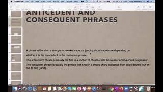 Music Composition: Antecedent and Consequent Phrases