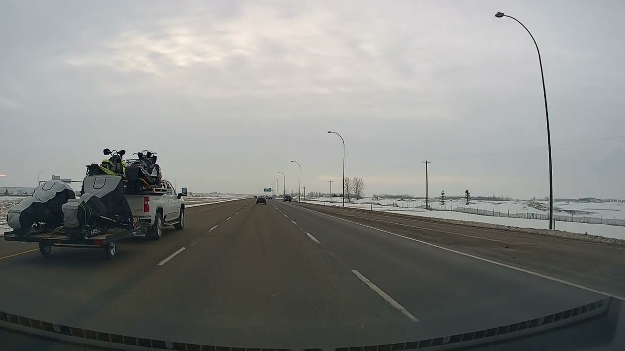 Driving from Edmonton to Gasoline Alley on a cold winter day