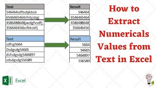 How to Extract Numerical Values from the Text in Excel