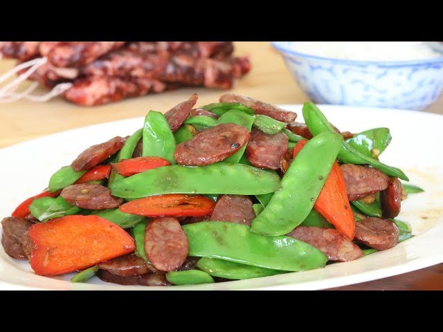 Chinese Sausage w/ Snow Peas Recipe class=