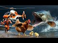 Alpha Rescue Team Saves Mother Hen from Giant Arowana | Emotional Rescue Simulation