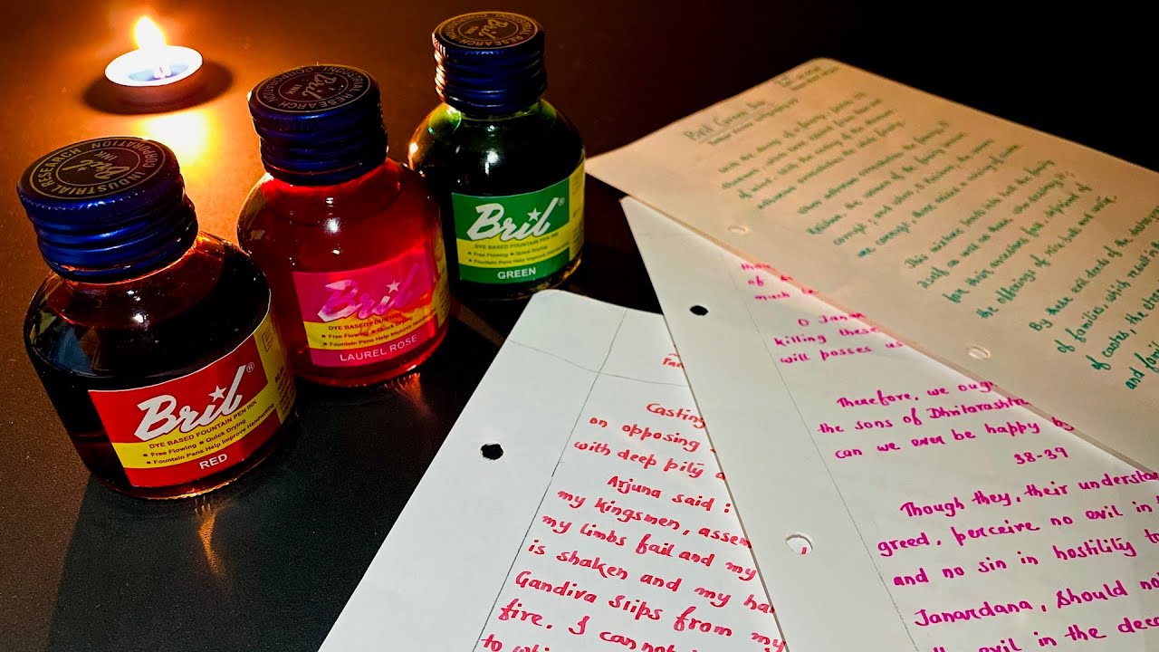 Bril inks - episode 3 (Red, Laurel rose & Green)