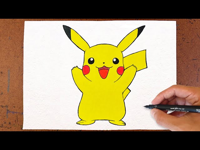 Como desenhar Pokemon Pikachu é uma lição detalhada passo a passo.