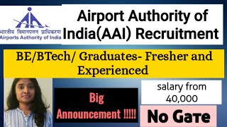 Airport Authority of india(AAI) Recruitment 2020|Big Announcement for Freshers | Any Graduates