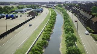 Grangemouth FPS Grange Burn, Bo'ness Road to Powdrake Road July 2021