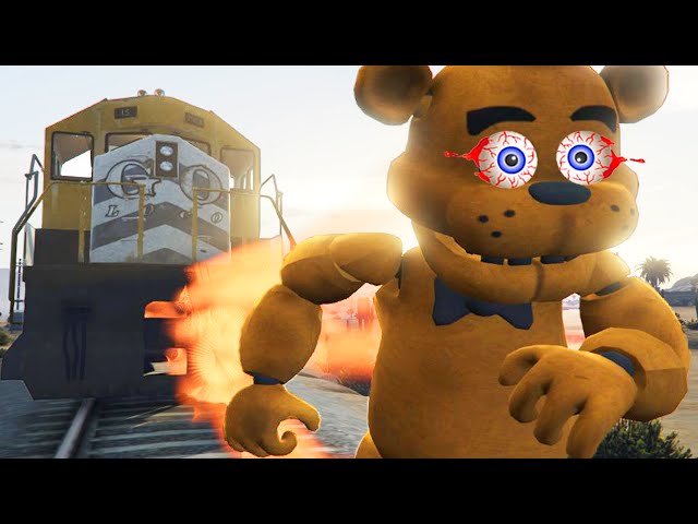 GTA 5 Mods FIVE NIGHTS AT FREDDY'S VS TRAIN (GTA 5 Train Crashes