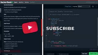 hackerRank Question#4 || plusMinus || Problem Solving