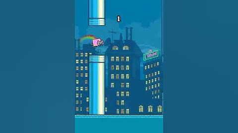 Flappy Nyan replay: 2 points!