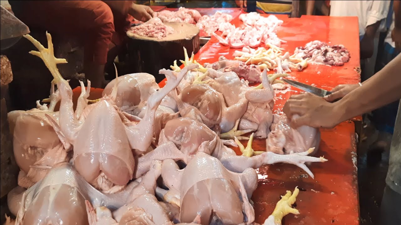 Fast Chicken Cutting Skills - Street Food of Dhaka City - Live Chicken Cutting