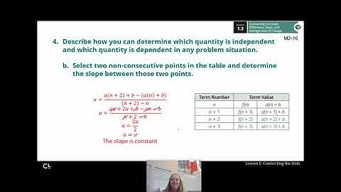 Integrated Math 1: 2.1.1B Making Connections Between Arithmetic Sequences and Linear Functions