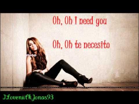 Miley Cyrus-Stay/Quédate (Lyrics English/Spanish)