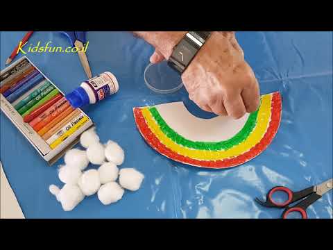 קשת בענן מצלחת נייר - How to Make a Rainbow from a Paper Plate