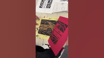 Pulling prints | Linocut Printmaking #shorts