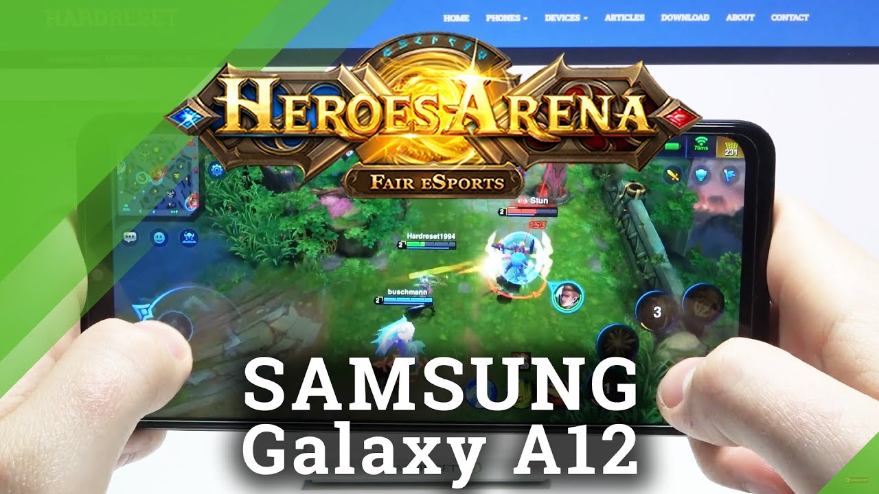 Gaming Test of Samsung Galaxy A12 while Playing Heroes Arena 2 - Demanding Settings