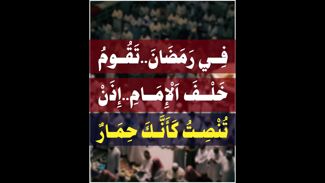 فِي رَمَضَانَ..تَقُومُ خَلْفَ اَلْإِمَامِ..إِذَنْ تُنْصِتُ كَأَنَّكَ حِمَارٌ