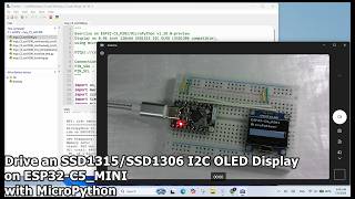 Drive an SSD1315/SSD1306 I2C OLED Display on ESP32-C5_MINI with MicroPython