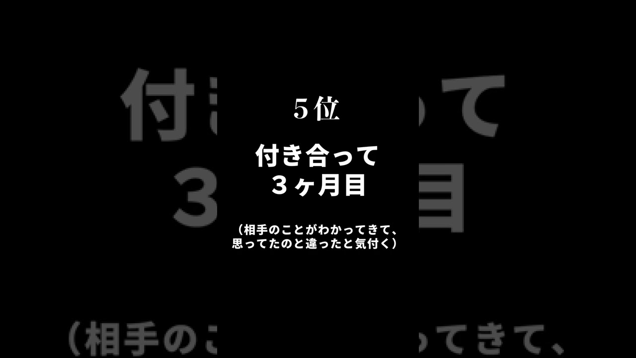カップルが別れやすいタイミング５選 #Shorts