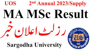 MA MSc Supply 2023 Result UOS | MA MSc 2nd Annual 2023 Result UOS | MA MSc Results 2024 UOS
