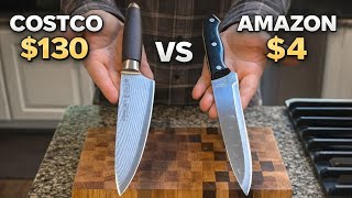 $4 Amazon Knife vs $130 Costco Knife - Real Test