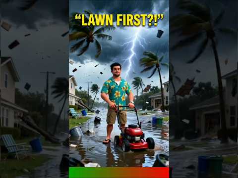 Florida Man Mows Lawn During Hurricane #floridaman #funnyshorts #usa#shorts  #facts