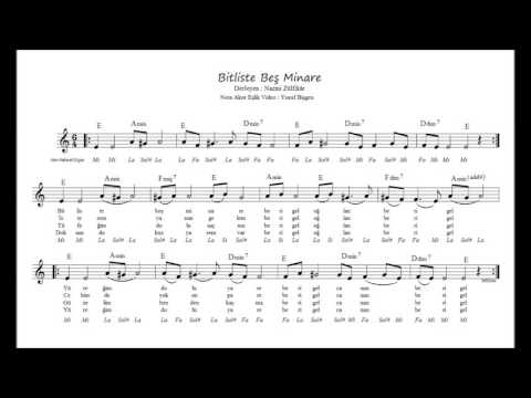 Nota Akor Eşlik -  Bitliste Beş Minare ( Melodika & Blok Flüt )