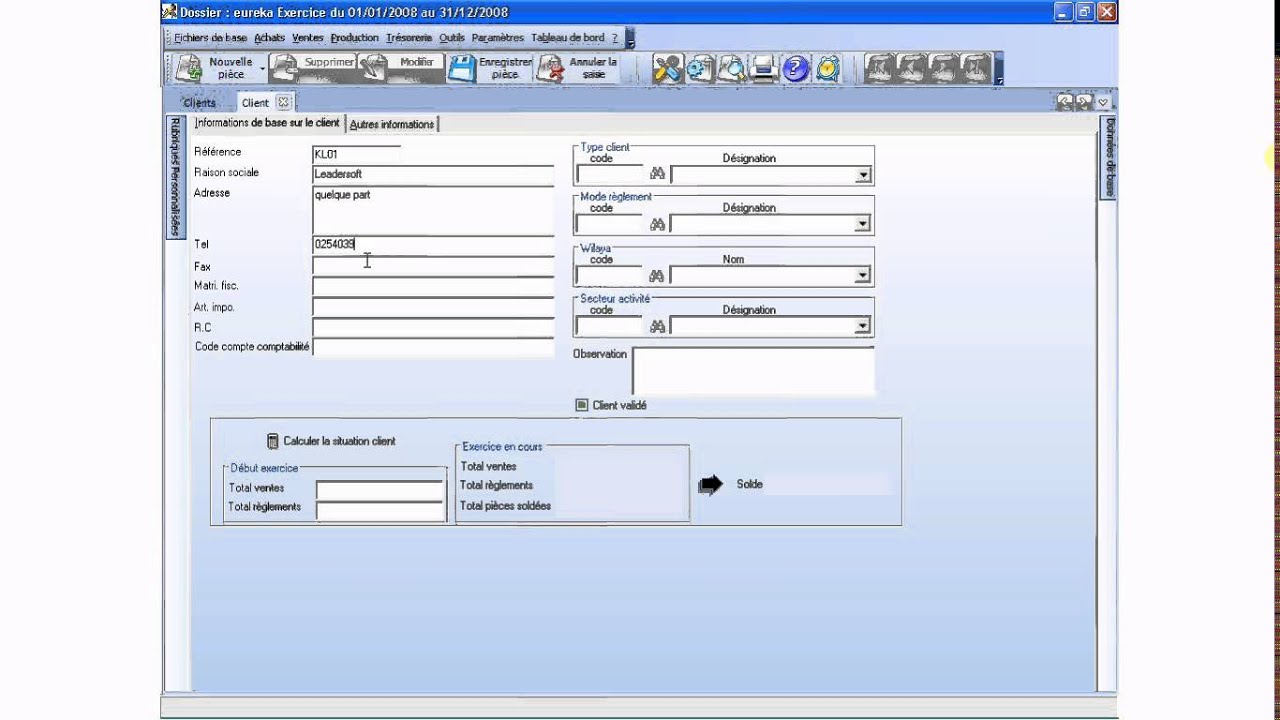 Eureka Logiciel De Gestion D Entreprise Comment Ajouter Un Client