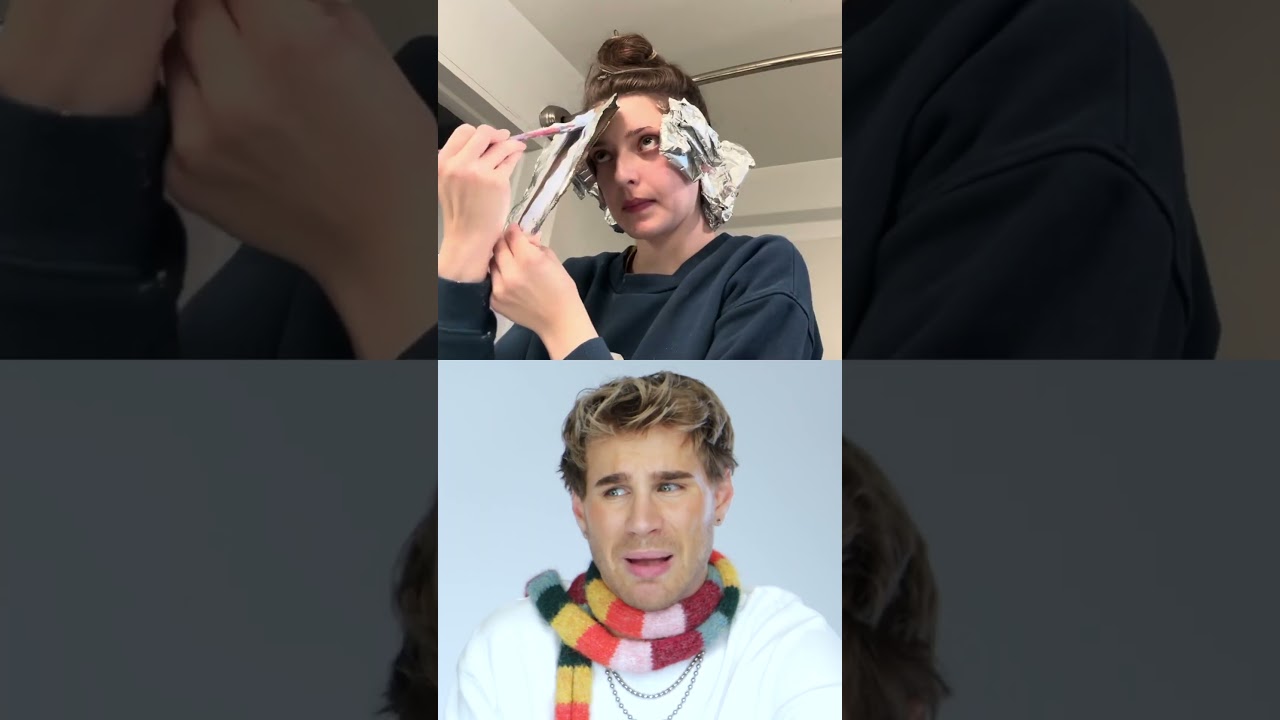 Hairdresser reacts to an at-home bleached highlights transformation 💀