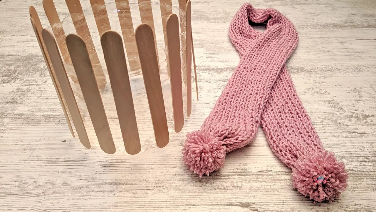 Yoğurt Kovasından Kolay Atkı Yapımı | Örgü Bilmeyenler İçin Basit Yöntem