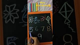 #creativity with 123456789 numbers#easy drawing trick for biggners#stepbystep number drawing#shorts