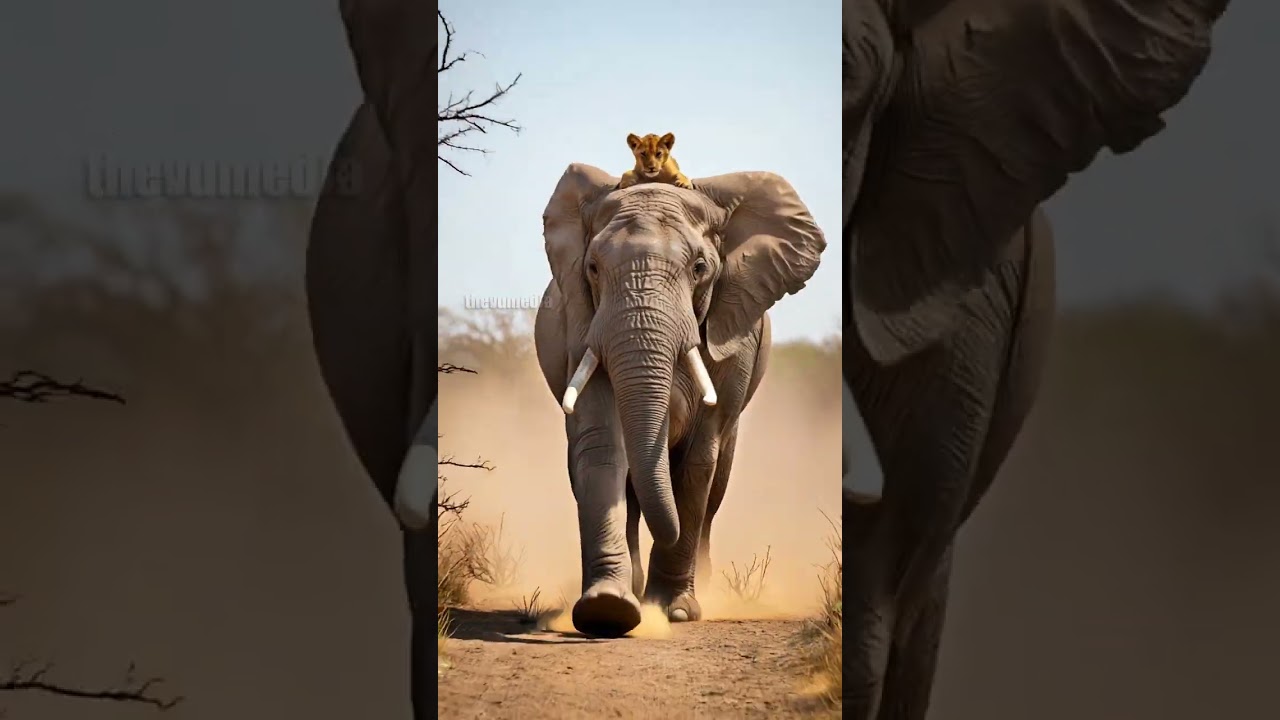 Elephant Saves Lion Cub From The Jaws Of Death! 